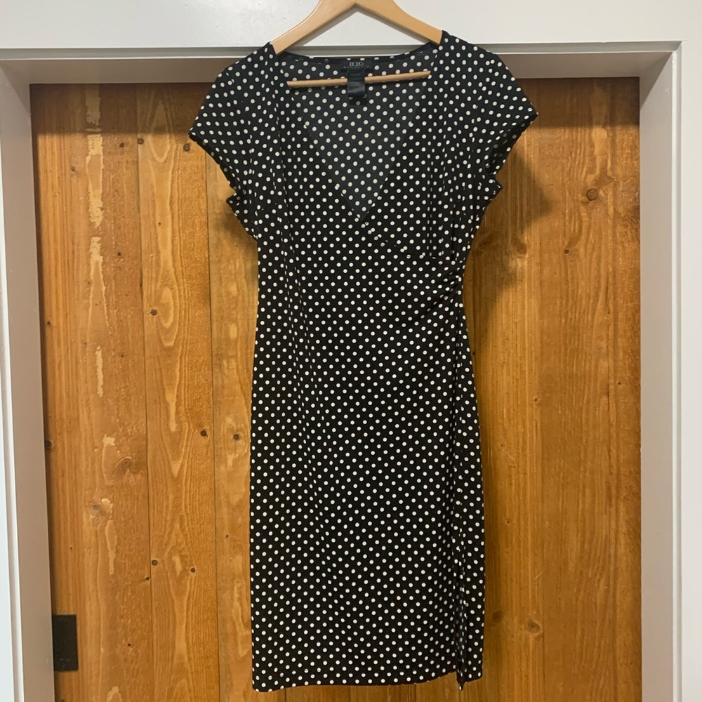 BCBG Black with White Polka Dot Mini Dress